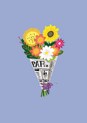 Bouquet de fleurs color&eacute;es pour Mamie